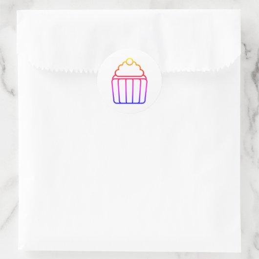 Kleurrijke Gradient Cupcake Sticker Blad (Tas)
