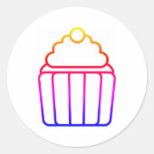 Kleurrijke Gradient Cupcake Sticker Blad (Voorkant)
