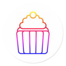 Kleurrijke Gradient Cupcake Sticker Blad