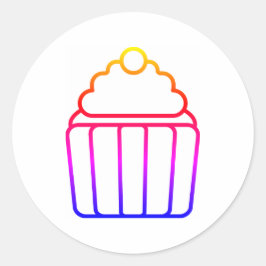Kleurrijke Gradient Cupcake Sticker Blad