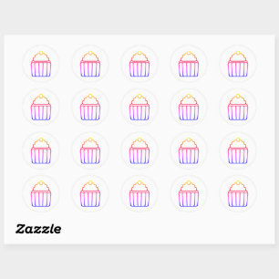 Kleurrijke Gradiënt Cupcake Sticker Vel