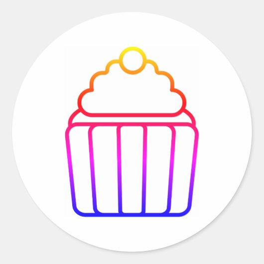 Kleurrijke Gradiënt Cupcake Sticker Vel (Voorkant)