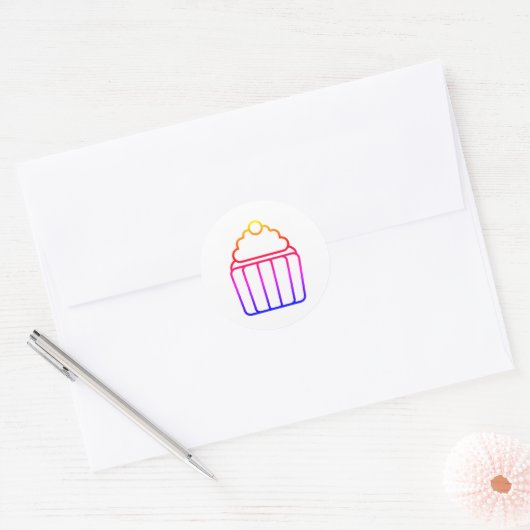 Kleurrijke Gradiënt Cupcake Sticker Vel (Envelop)