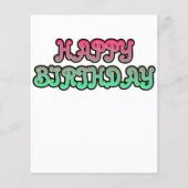 Kleurrijke Gradiënt Gelukkige Verjaardag Typografi Flyer (Achterkant)