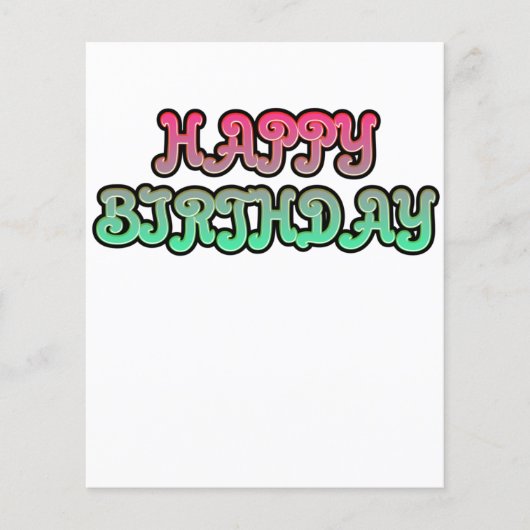 Kleurrijke Gradiënt Gelukkige Verjaardag Typografi Flyer (Voorkant)