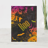 Kleurrijke Gradiënt Halloween Boo Kaart (Voorkant)