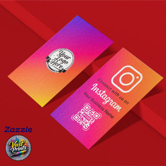 Kleurrijke Gradiënt Instagram QR Code Sociale Medi Visitekaartje