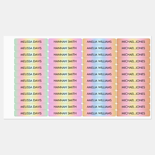 Kleurrijke gradiënt Kinder waterdichte labels (Vel)