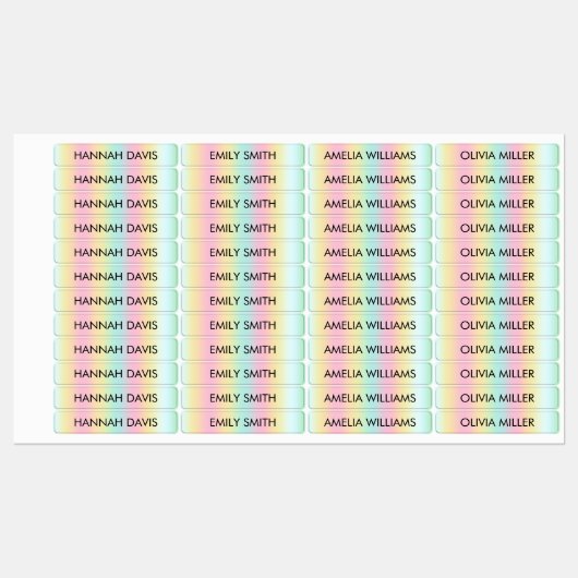 Kleurrijke gradiënt Kinder waterdichte labels (Vel)