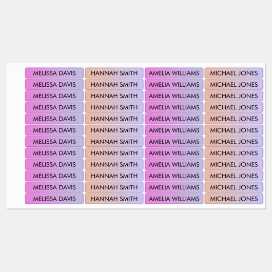 Kleurrijke gradiënt Kinder waterdichte labels (Vel)