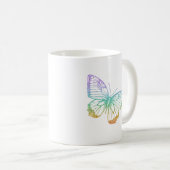 Kleurrijke Gradient Leuke Vlinder Christelijk Koffiemok (Voorkant rechts)