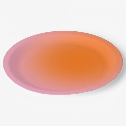 Kleurrijke gradiënt Lime Groen Roze Sinaasappel Papieren Bordje (Gekanteld)