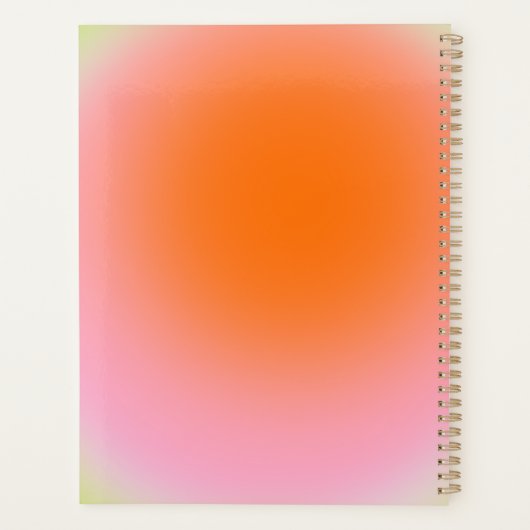 Kleurrijke gradiënt Lime Groen Roze Sinaasappel Planner (Achterkant)