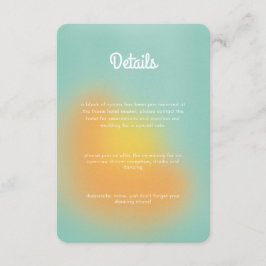 Kleurrijke Gradient Mint Oranje bruiloft Informatiekaartje