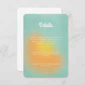 Kleurrijke Gradient Mint Oranje bruiloft Informatiekaartje (Voorkant / Achterkant)
