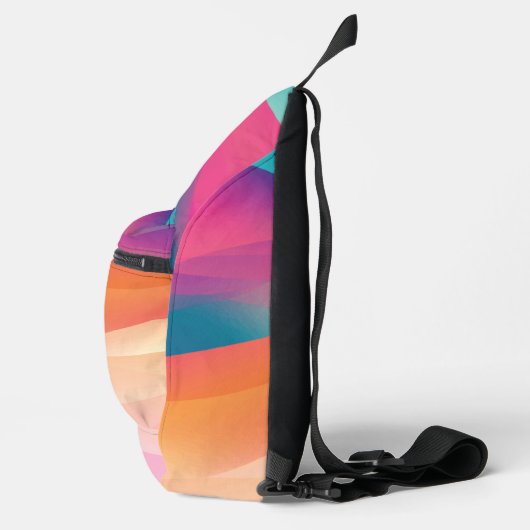 Kleurrijke gradiënt Modern Monogram Reizen Sling Bag (Rechts)