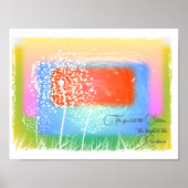 Kleurrijke Gradient Rainbow Dandelion Motivatie Poster (Voorkant)