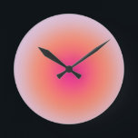 kleurrijke gradiënt ronde klok<br><div class="desc">Verloopontwerp - aura - effect - groen,  Lila,  Oranje en roze ombre.</div>