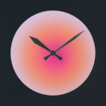 kleurrijke gradiënt ronde klok<br><div class="desc">Verloopontwerp - aura - effect - groen, Lila, Oranje en roze ombre.</div>