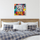 Kleurrijke Gradiënt Typografische Create Helden  Canvas Afdruk (Insitu (Slaapkamer))