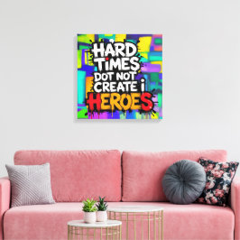 Kleurrijke Gradiënt Typografische Create Helden  Canvas Afdruk