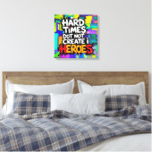 Kleurrijke Gradiënt Typografische Create Helden Canvas Afdruk (Insitu (Slaapkamer))
