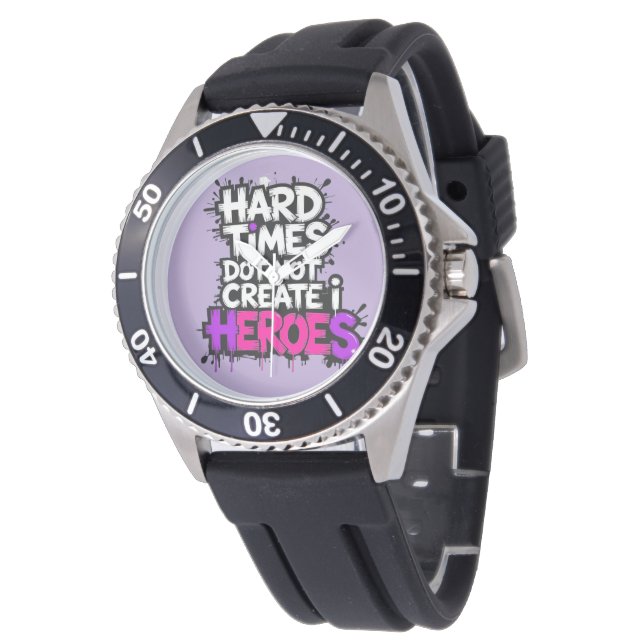 Kleurrijke Gradiënt Typografische Create Helden  Horloge (Gekanteld)