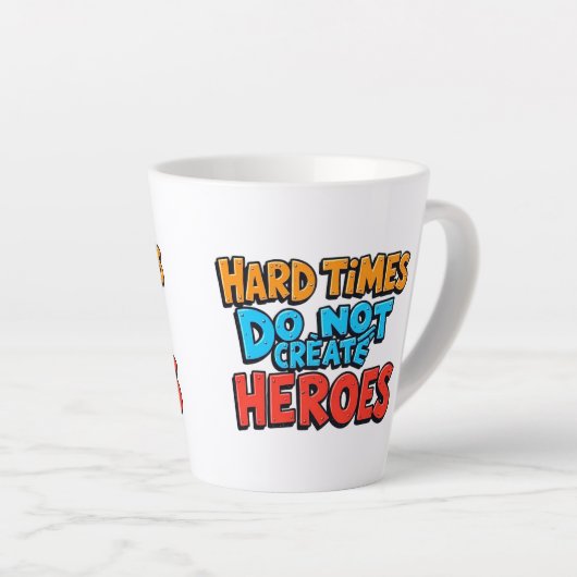 Kleurrijke Gradiënt Typografische Create Helden Latte Mok (Rechterhoek)