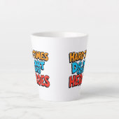 Kleurrijke Gradiënt Typografische Create Helden Latte Mok (Voorkant)