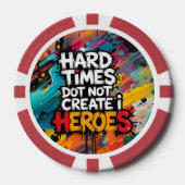 Kleurrijke Gradiënt Typografische Create Helden Poker Chips (Voorkant)