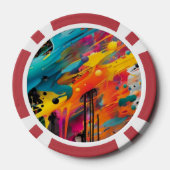 Kleurrijke Gradiënt Typografische Create Helden Poker Chips (Achterkant)