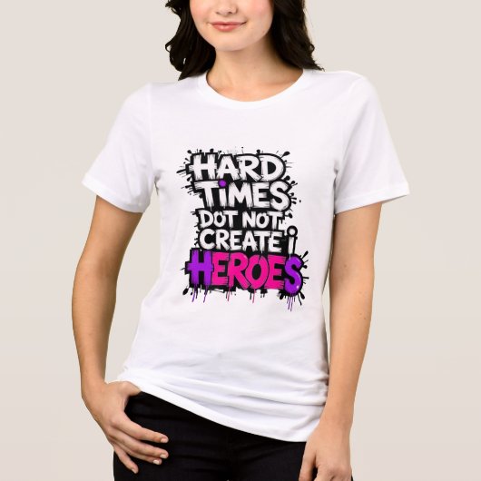 Kleurrijke Gradiënt Typografische Create Helden Tri-Blend Shirt (Voorkant)