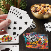 Kleurrijke Gradiënt Typografische Create Heroes Pokerkaarten (Insitu)