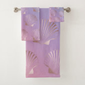 Kleurrijke gradiënt van goudzeemijlvormig roos bad handdoek (Insitu)