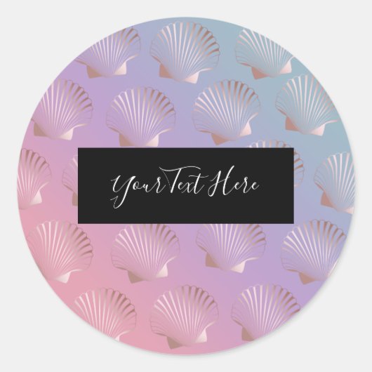 Kleurrijke gradiënt van goudzeemijlvormig roos ronde sticker (Voorkant)