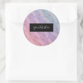 Kleurrijke gradiënt van goudzeemijlvormig roos ronde sticker (Tas)