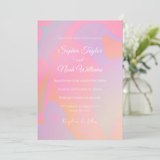 Kleurrijke gradiënt vloeibare werveling esthetisch kaart (Staand voorkant)