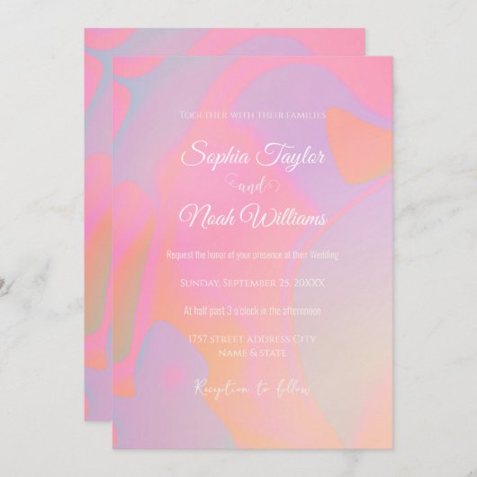 Kleurrijke gradiënt vloeibare werveling esthetisch kaart (Voorkant / Achterkant)