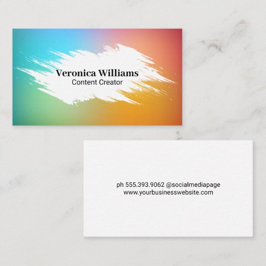 Kleurrijke gradiëntachtergrond visitekaartje (Voorkant / Achterkant)