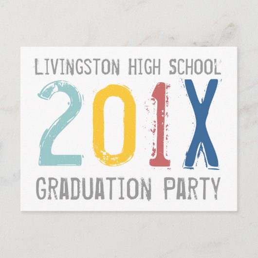 Kleurrijke Graduation Party Invitation Briefkaart (Voorkant)