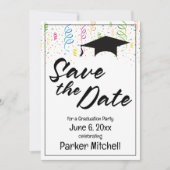 Kleurrijke Graduation Party Save the Date Kaart (Voorkant)