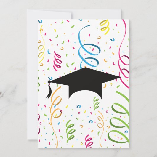 Kleurrijke Graduation Party Save the Date Kaart (Achterkant)