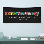 kleurrijke Gradupartij Gefeliciteerd Spandoek (Beurs)