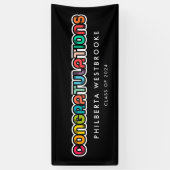 kleurrijke Gradupartij Gefeliciteerd Spandoek (Verticaal)