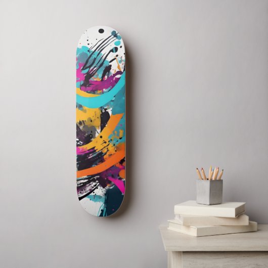 Kleurrijke graffiti Abstract Persoonlijk Skateboard (Muurkunst)
