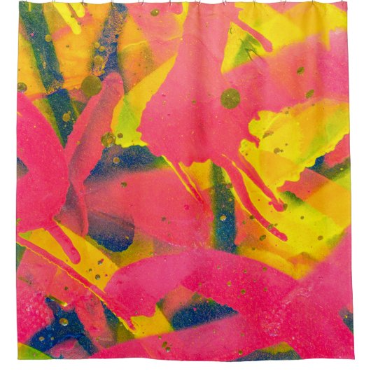 Kleurrijke graffiti. Abstracte straatkunst afsluit Douchegordijn (Voorkant)