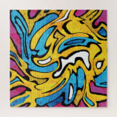 Kleurrijke Graffiti Abstracte zwarte achtergrond Legpuzzel (Verticaal)