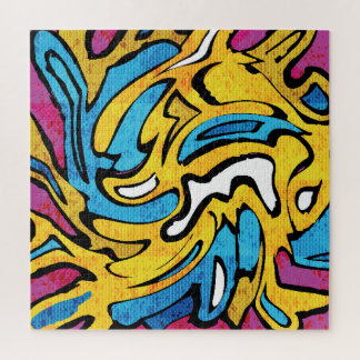 Kleurrijke Graffiti Abstracte zwarte achtergrond Legpuzzel