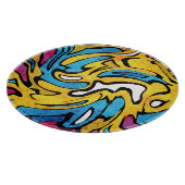 Kleurrijke Graffiti Abstracte zwarte achtergrond Snijplank (Hoek)