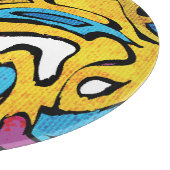 Kleurrijke Graffiti Abstracte zwarte achtergrond Snijplank (Hoek)